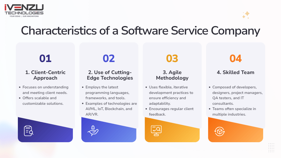 Characteristics of a Software Service Company ivenzu image